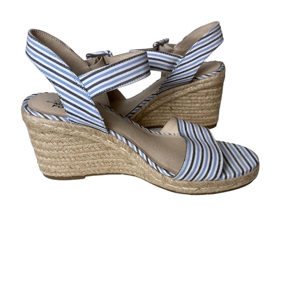 LifeStride Women's Tango Espadrille Wedge‎ Sandal Blue Multi Striped Size 8M - Picture 6 of 12